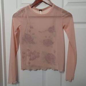Poof! sheer top with floral tank sz S